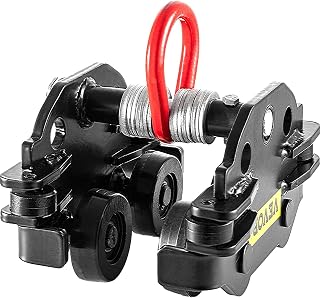 VEVOR Manual Trolley, 1650LBS/0.75Ton Load Capacity Beam Trolley, 1.7"-3.5" Adjustable Width Push Beam, Track Roller Trolley with Dual Wheels Garage Hoist for Straight Curved I Beam