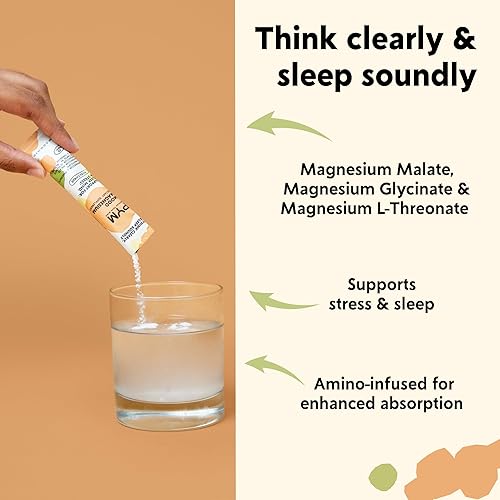 Miniatura 3 de PYM Mood Paquetes de polvo de magnesio (10 porciones) glicinato de magnesio, L-treonato y malato en polvo  Suplemento de ayuda y apoyo del estado de