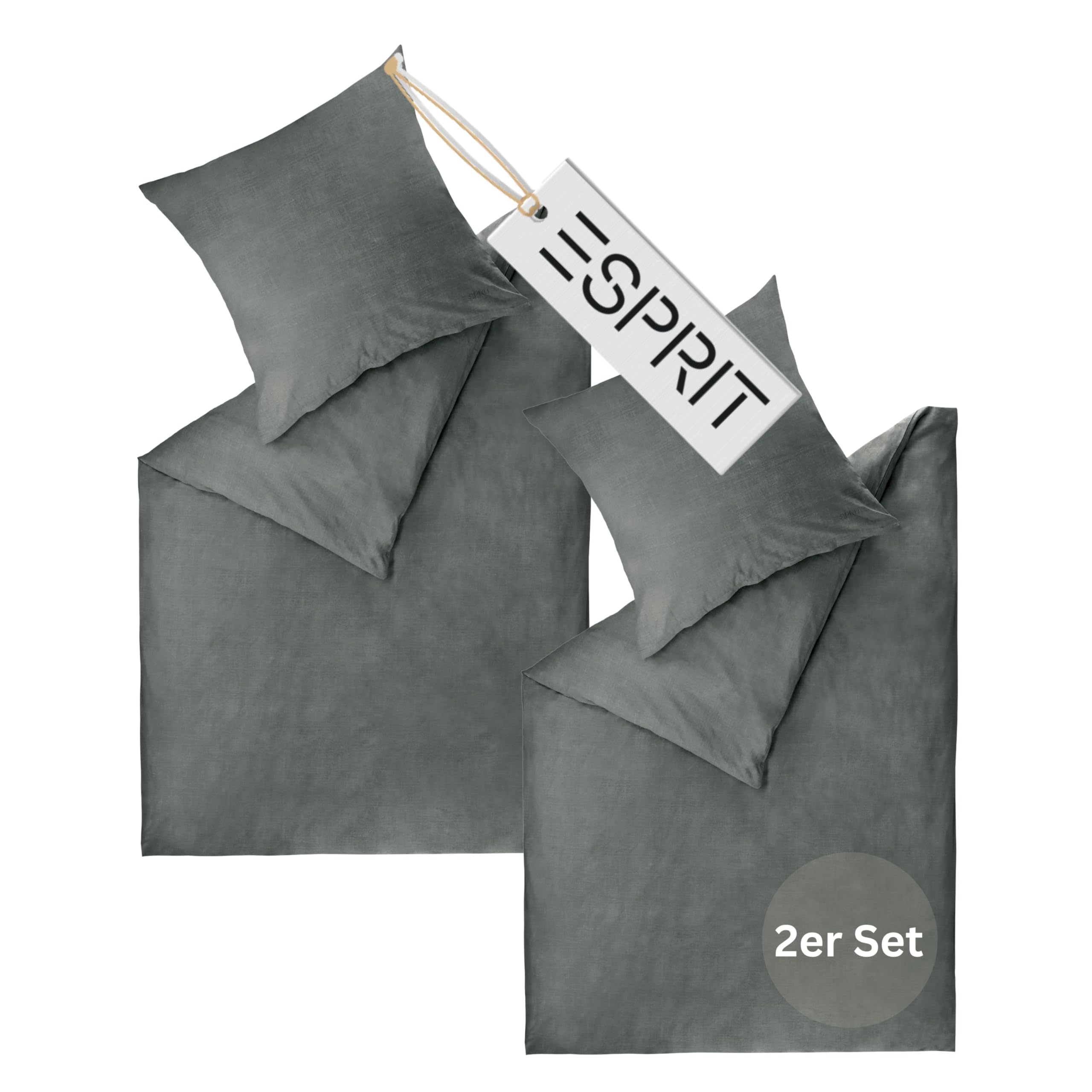 Esprit Home Premium beddengoed 135 x 200 cm, katoen, antraciet