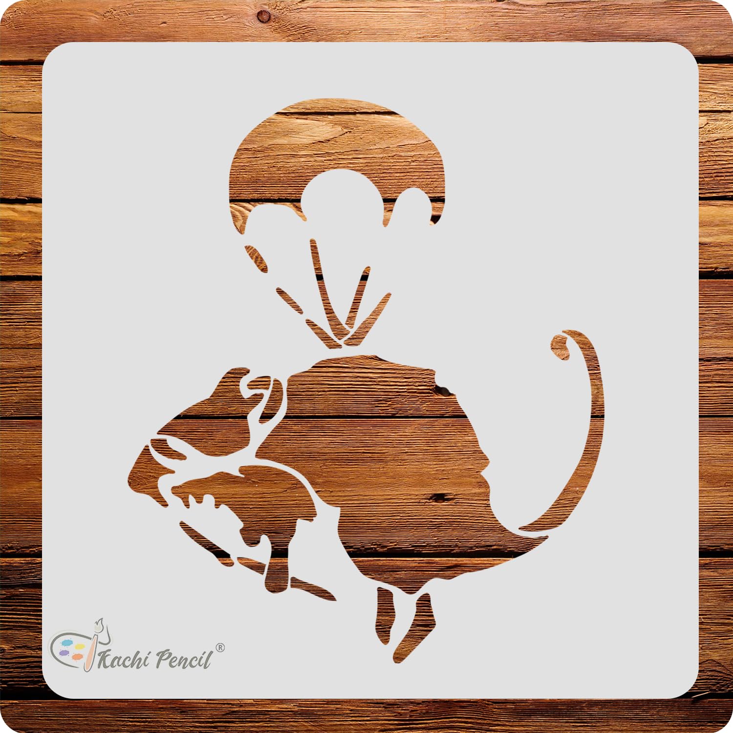 Parachuting Rat Banksy Stencil for Craft Painting, Scrapbooking |, Size 6x6 inch Reusable Stencils for Painting on Wall, Fabric, Wood, and DIY Art Projects