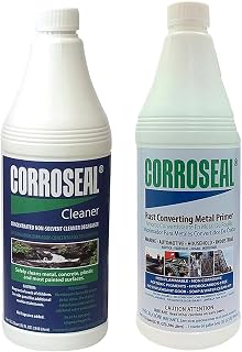 Corroseal Water-Based Rust Converter & Metal Primer Kit, Includes (1) Quart Cleaner & (1) Quart Rust Converter