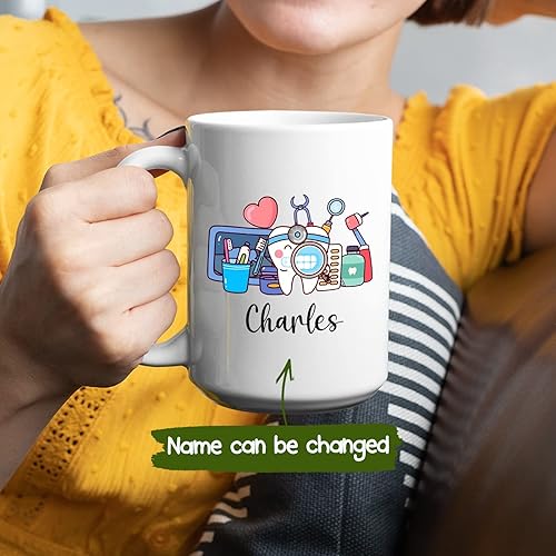 Miniatura 9 de Taza de cerámica personalizada para dentistas  Nueva taza dental para el médico de dientes  Taza de dientes de cepillo  Taza personalizada para