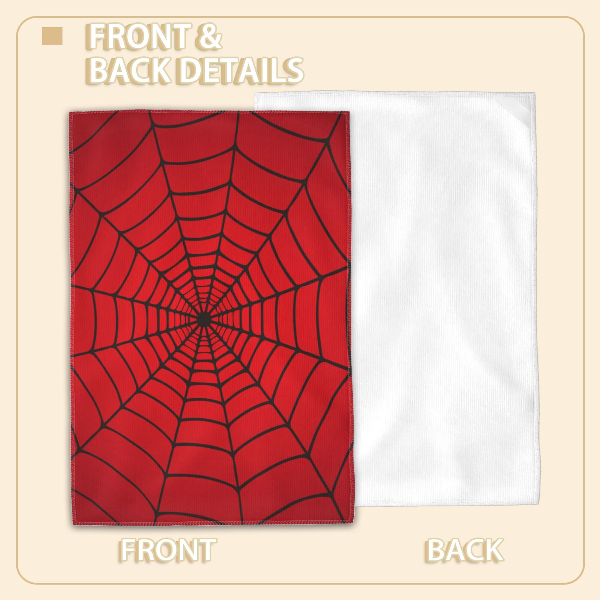 Amazon.com: 2 Pcs Spider Web Red Hand Towels Absorbent Soft Bath