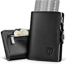TENBST Men's RFID Blocking Wallet, Men's Card Holder with Coin Compartment, Portable and Durable Men's Wallet, Wallet and Card Holder, Black, Black, Classic