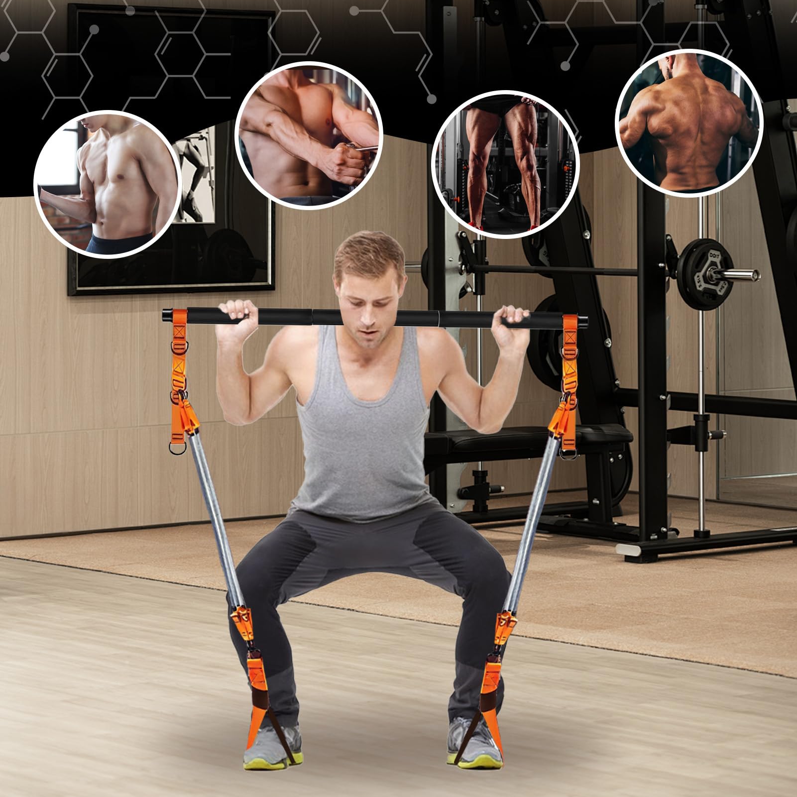 Kit per pilates da donna, attrezzatura multifunzionale per fitness, squat, allenamento, per casa, palestra, professionisti, atleti, uomini, donne, giocatori, atleti, spalle, gambe