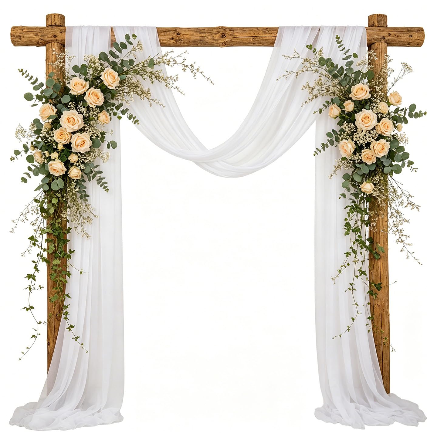 1Pcs 30" x 19.7Ft Wedding Arch Draping Fabric Natural White Tulle Backdrop
