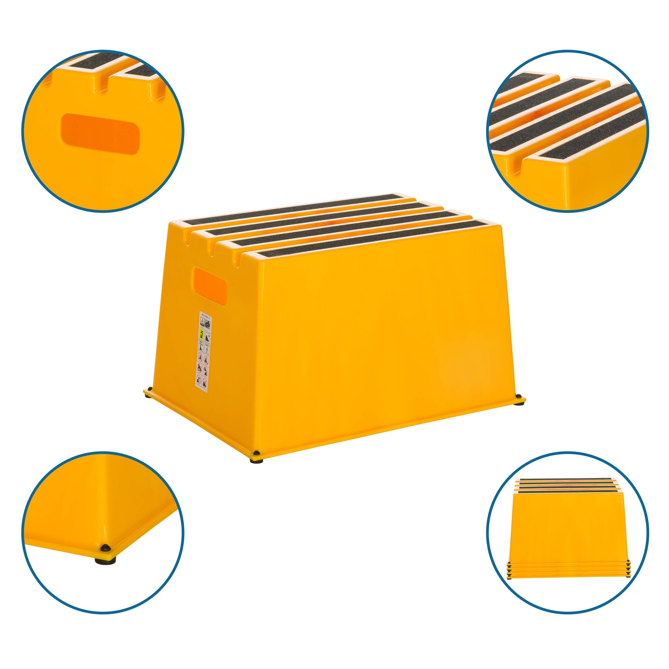 hjh OFFICE Taburete TIO-E1 Antideslizante para Uso doméstico y Comercial, Dimensiones (A x A x P): 31 x 52,5 x 37,5 cm, 830118, Amarillo