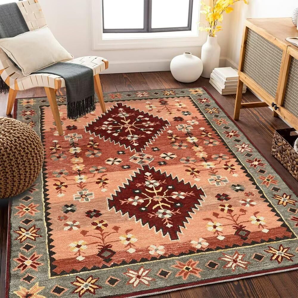 Tapis de chambre fille ado rouge 60x90 tapis sol enfant salon