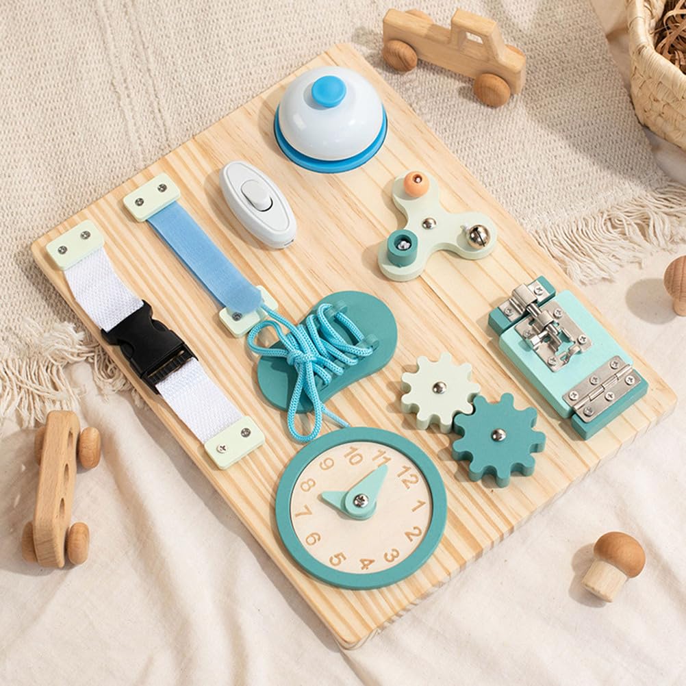 Holz Busy Board Montessori Spielzeug, sensorisches Aktivitätsbrett | Kleinkind-Sinnesspielzeug, Lernspielzeug für Lebensfähigkeiten, Spielzeug zur Förderung der Feinmotorik
