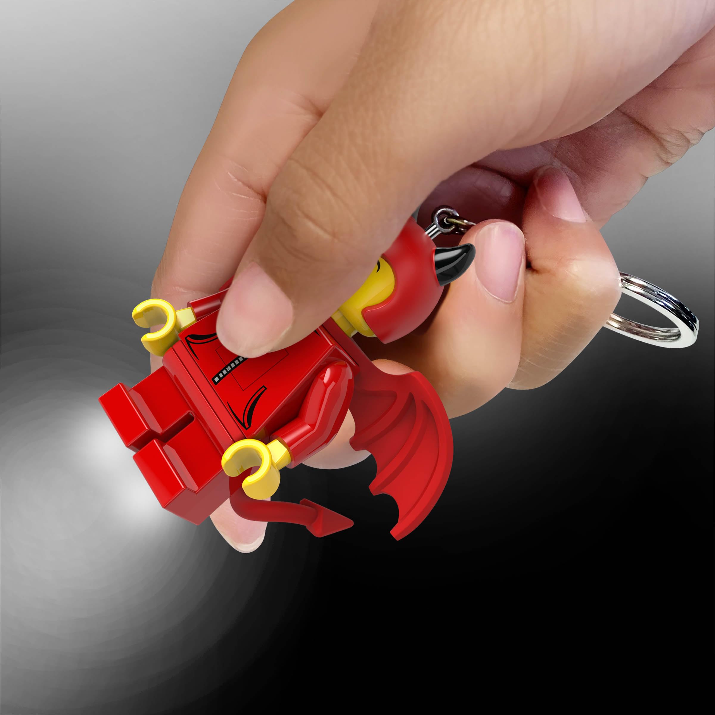LEGO Minifigures Keychain Light - Cute Litte Devil - 3 Inch Tall Figure (KE215H), White, Large - 3 inches tall - Image 3