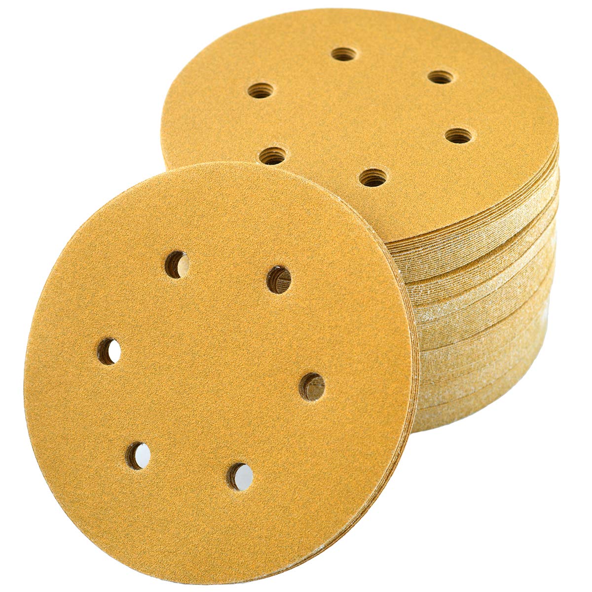 Aiyard 6-Inch 6-Hole Hook and Loop Sanding Discs 150-Grit, Random Orbital Sandpaper for Automotive and Woodworking, 100-Pack