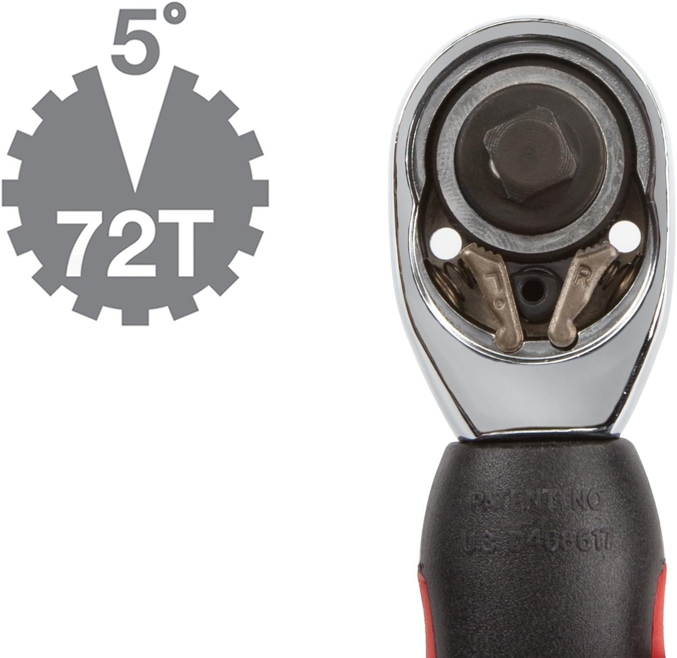 TEKTON 1485 1/4-Inch Dual-Drive by 4-1/4-Inch Mini Ratchet Driver, 72-Tooth Oval Head