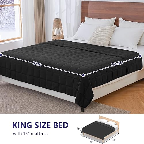 Vista 330 de yescool - Manta con peso, 10 libras, fresca, transpirable, con cuentas de cristal prémium, lavable a máquina, para dormir, 90-110 libras, 41 x 60