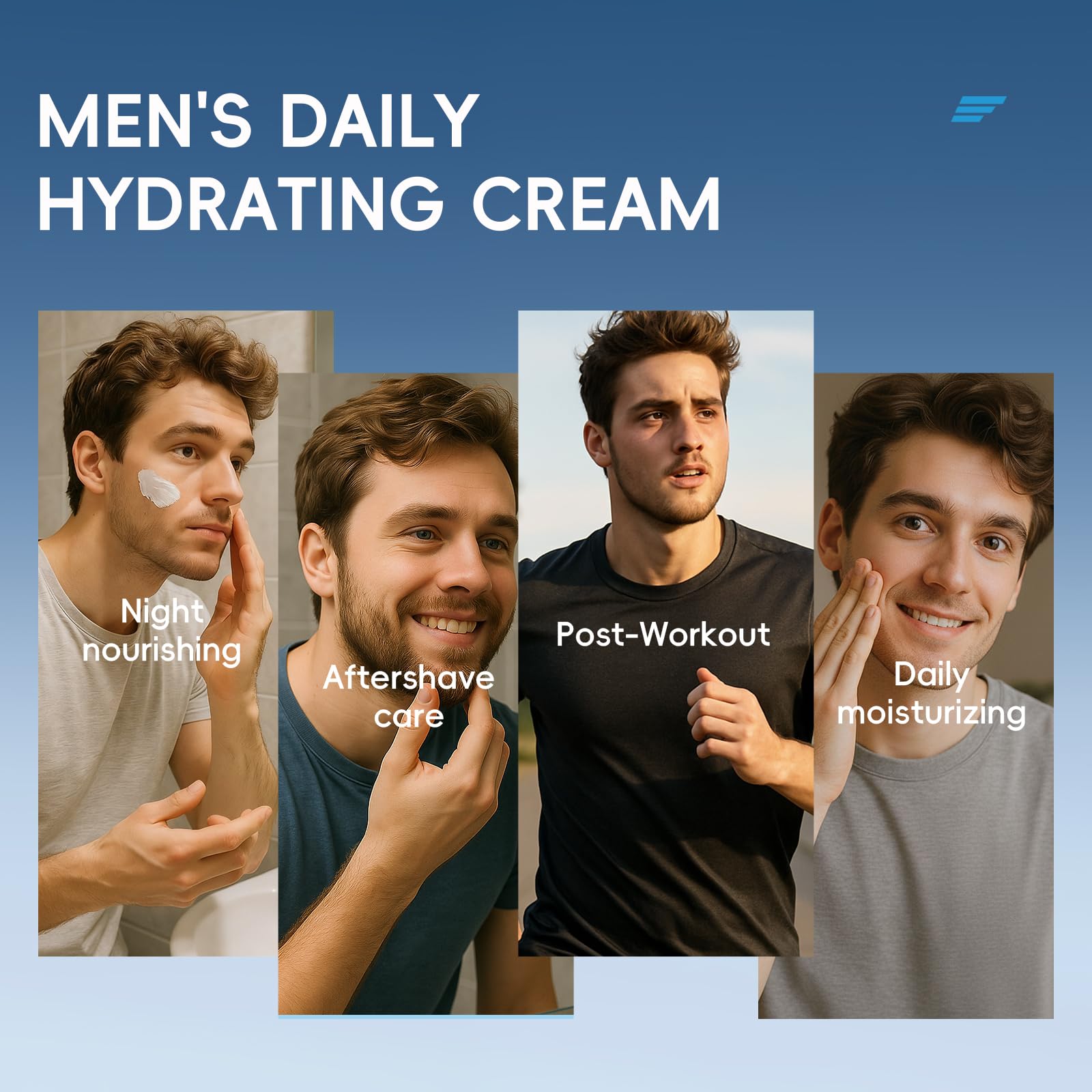 Coffret Soin Visage Homme, 5 pièces Skincare Set Men, pour Hydratant Anti-Âge Anti-Brillance, Kit Soin Visage Homme Cadeau avce Nettoyant Lotion Visage Yeux Crème Sac de Rangement
