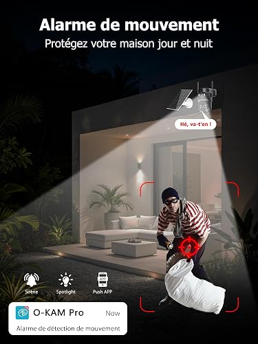 4K Camera Surveillance WiFi Exterieure sans Fil,AOV 24/7,Batterie 10000 mAh/Camera Solaire/Double Objectif,caméras de Surveillance Audio Bidirectionnel,360°PTZ Sécurité à Domicile,Suivi Automatique - 8