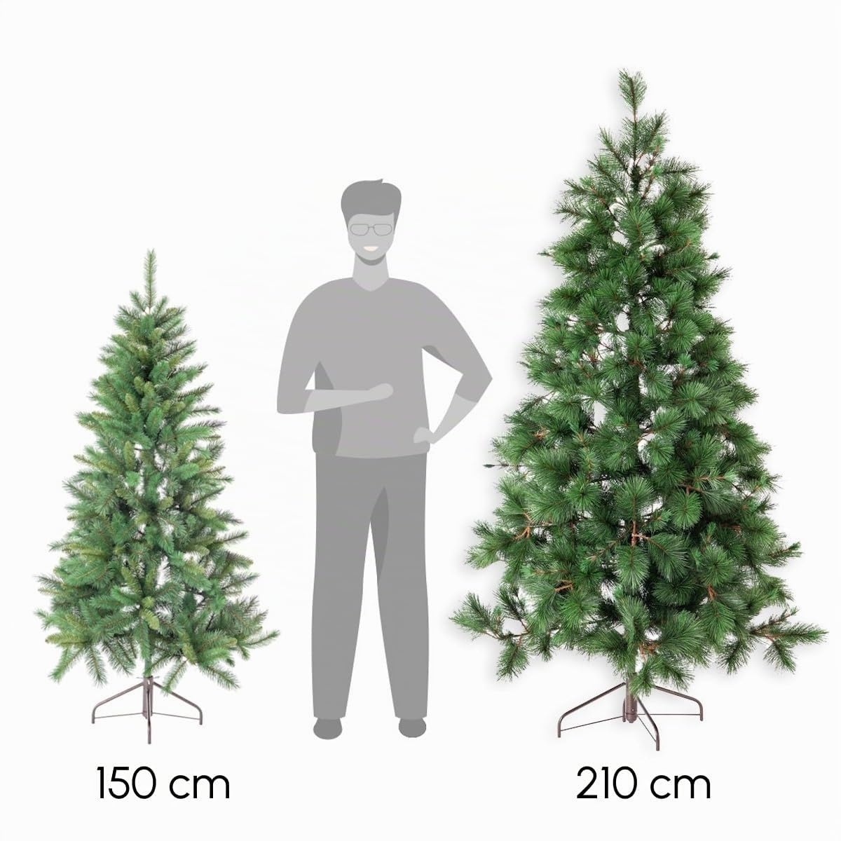 LOLAhome Medio árbol de Navidad de Pared Artificial Plegable de 210 cm