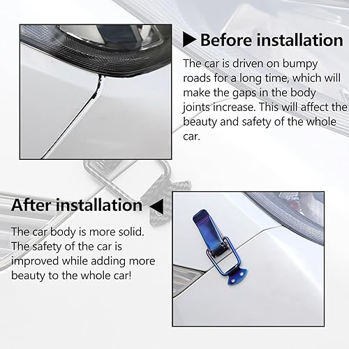 Miniatura 10 de Kewucn 2 clips de clip para parachoques de automóvil, clips de bloqueo de gancho de seguridad de fibra de carbono duraderos, liberación rápida