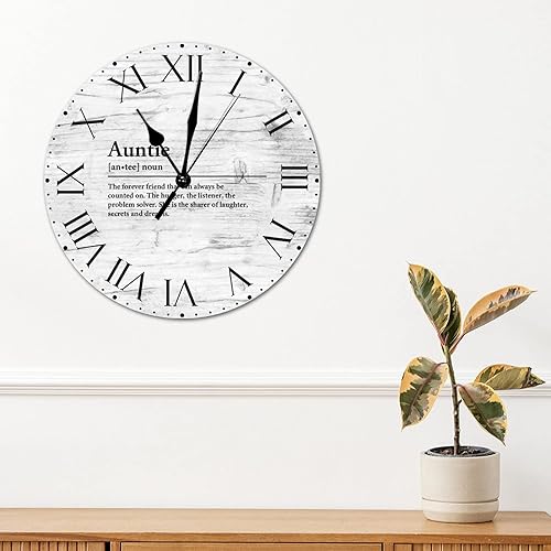 Miniatura 51 de Reloj de pared de PVC con definición de cuñado, reloj de pared redondo con citas espirituales, números romanos, tipografía, arte de pared, 8.8