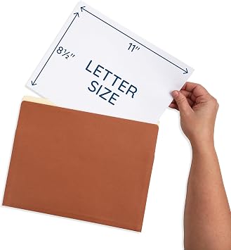 Blue Summit Supplies 10 Redrope Expanding File Pockets, Letter, 5.25 Brown