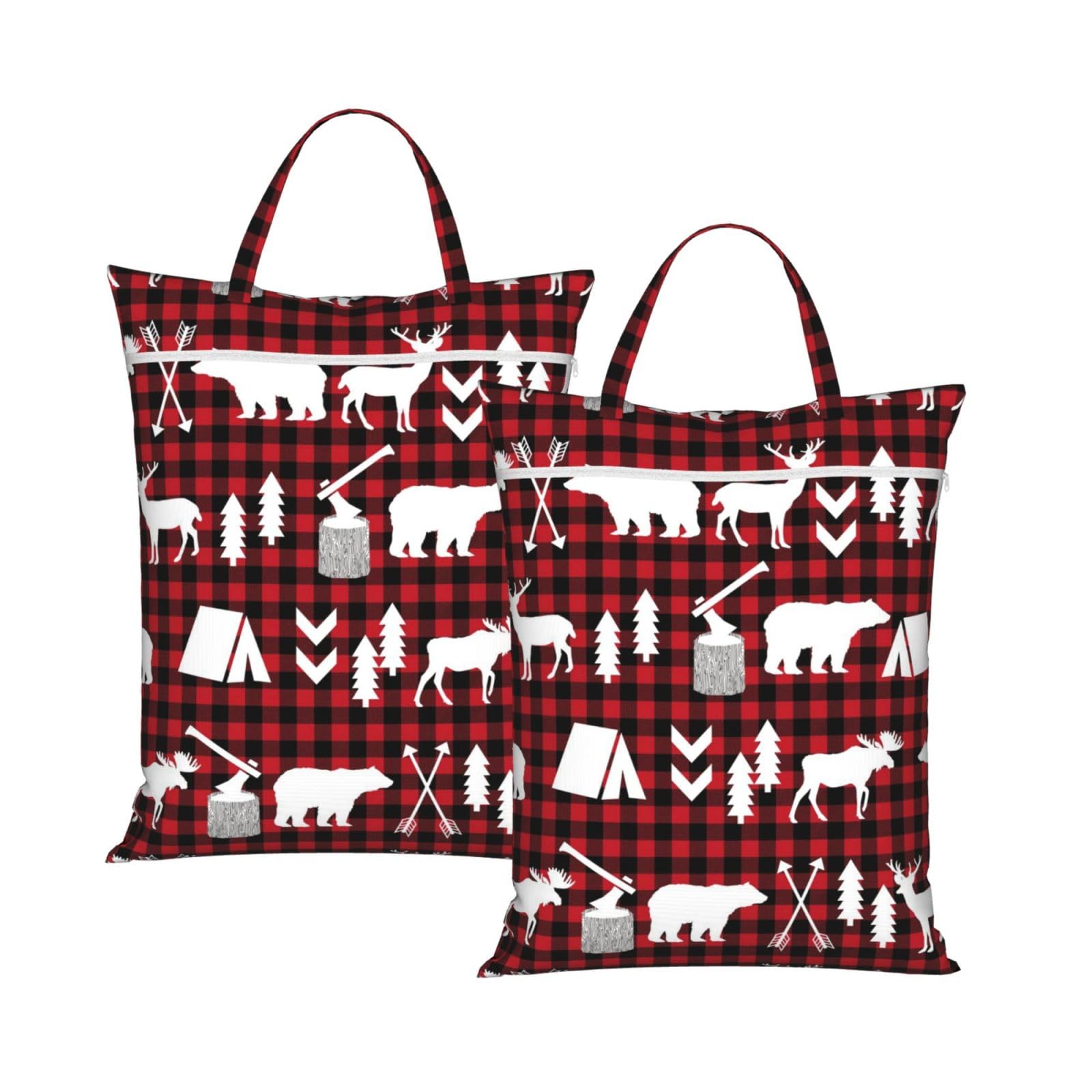 YFSGDLBN Cow deer tree christmas printed Travel dirty laundry bag clothes pack Storage Basket Bag