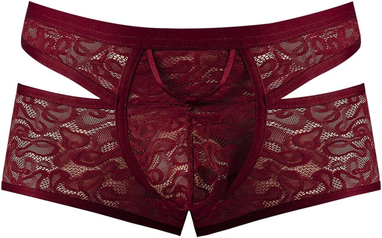Male Power 126-289 Lucifer Cut Out Short Color Burgundy Size XL