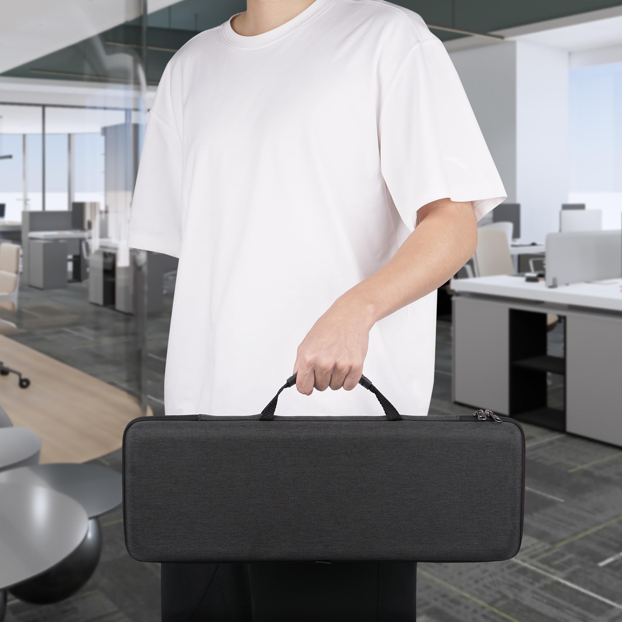 GEEKRIA Tastaturhülle, kompatibel mit Razer BlackWidow V4 Low Profile/DeathStalker V2, Corsair K100 Air, Hartschalen-Reisetasche (Dunkelgrau)