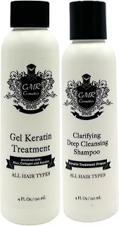Keratin Smoothing Gel & Clarifying Shampoo Kit - Gel for All Hair Types, Deep Hydration, Color Fade Protection, Scalp Care, Kiwi Scent, Includes Shampoo