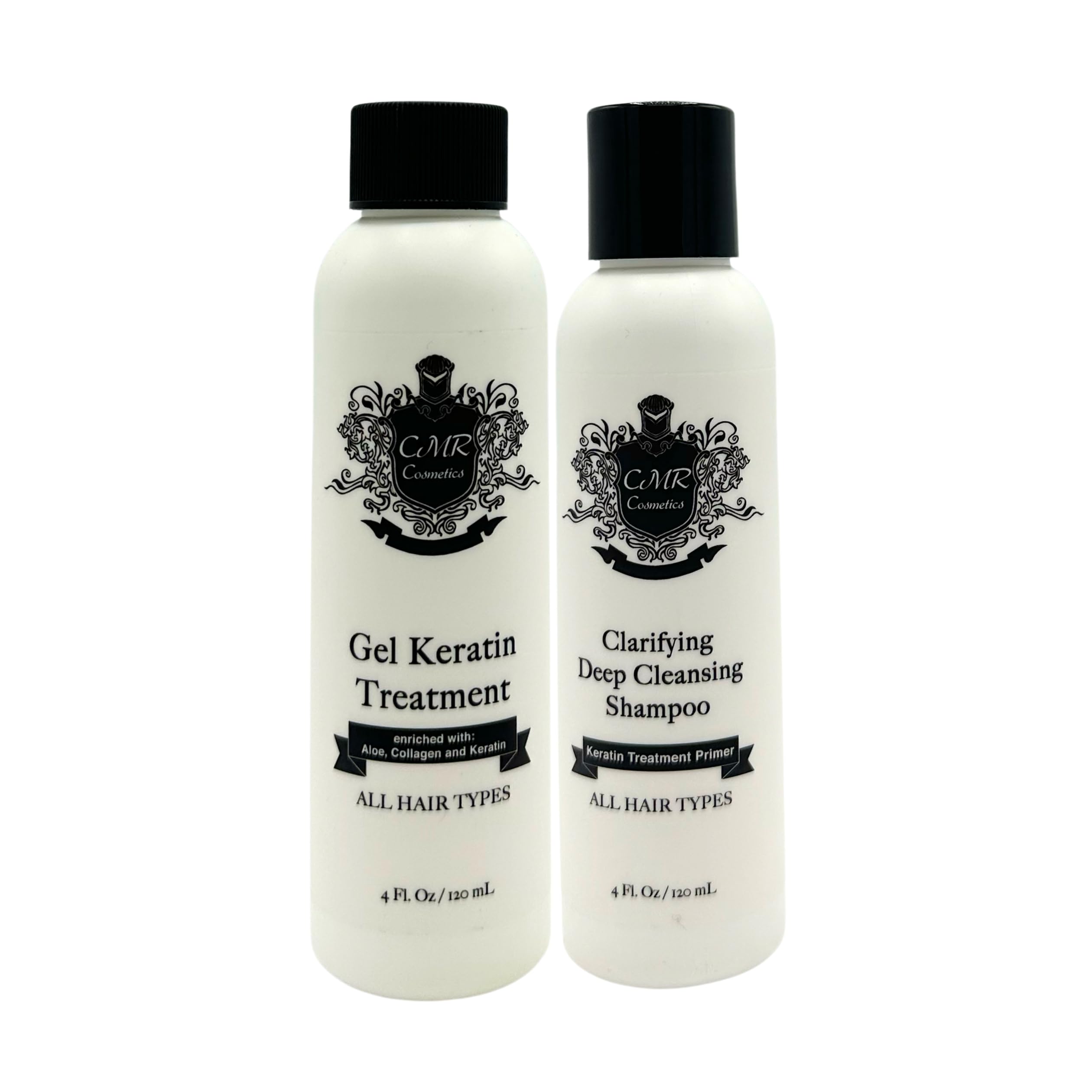 CMR COSMETICS Keratin Smoothing Gel & Clarifying Shampoo Kit - Gel for All Hair Types, Deep Hydration, Color Fade Protection, Scalp Care, Kiwi Scent,