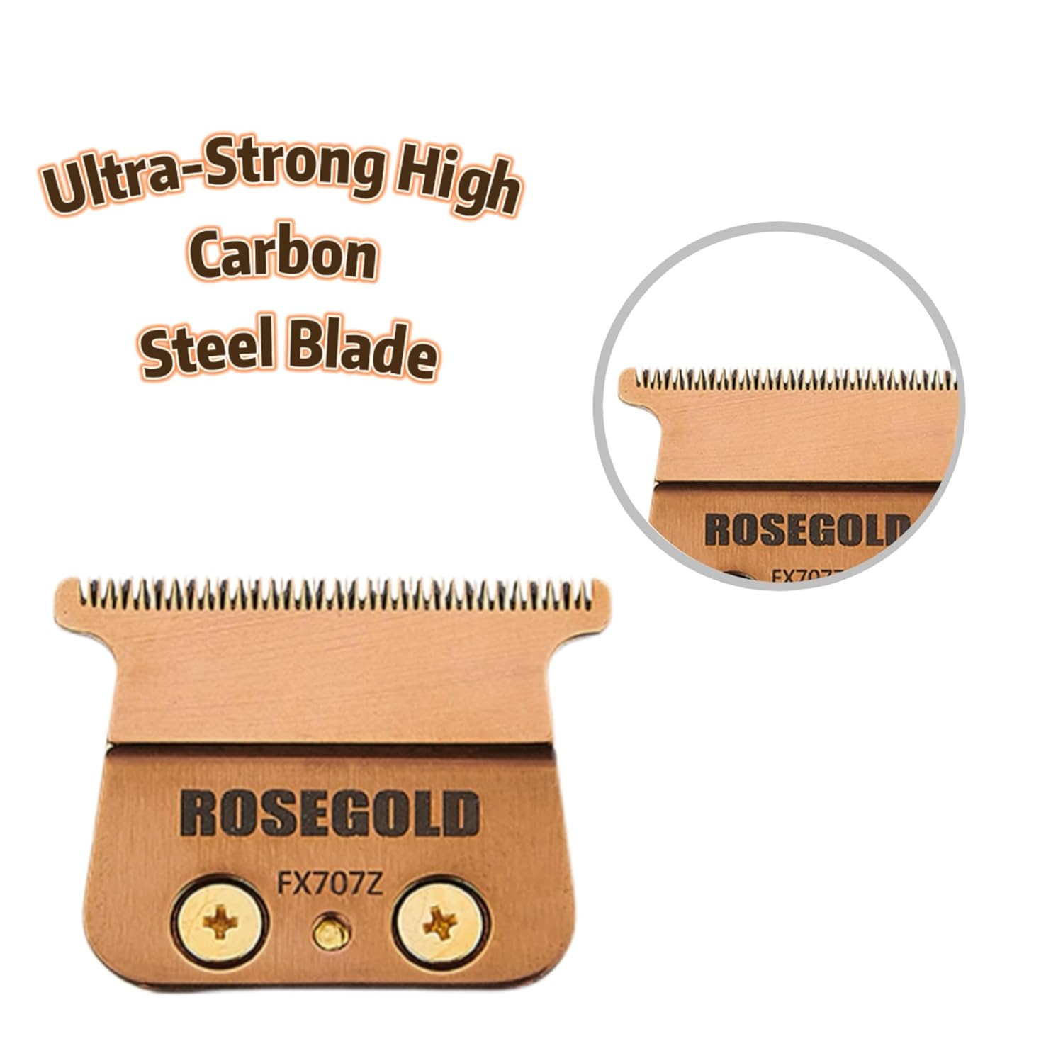 FX707Z Replacement Blades compatible with BaByliss PRO PRO FX787 & FX726 Trimmer Trimmer Blade,DLC 2.0 Trimmer Blade compatible with BaByliss Replacement Trimmer Blades(2 Pcs Rose Gold)