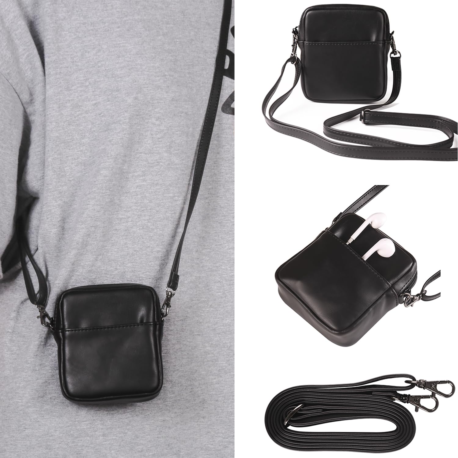 Handytasche Gürtel Leder Kompatibel mit Samsung Galaxy Z Flip 7/6/5/4/3/Moto Razr 60/50/40 Gürteltasche, Leder Schultertasche Herren Umhängetasche Kompatibel mit Huawei Pura X/P50 Pocket/Pocket S
