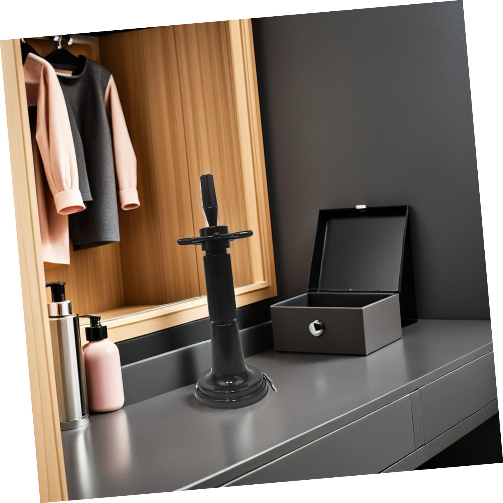 MAGICLULU Supporto per Testina Manichino in Plastica Nero con Ventosa, Design Flessibile per Cosmetologico e Saloni di Bellezza