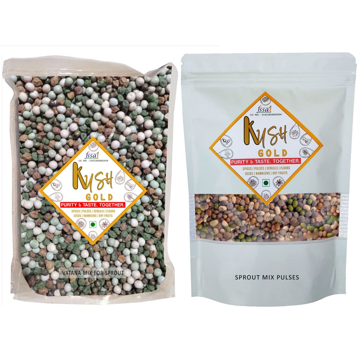 Kush Gold Combo Pack of 2 (Mixed Vatana for Sprouts & Mixed Pulses for Sprouts) - 500 grams Each (B0B3RRRNQR) Amazon Price History, Amazon Price Tracker