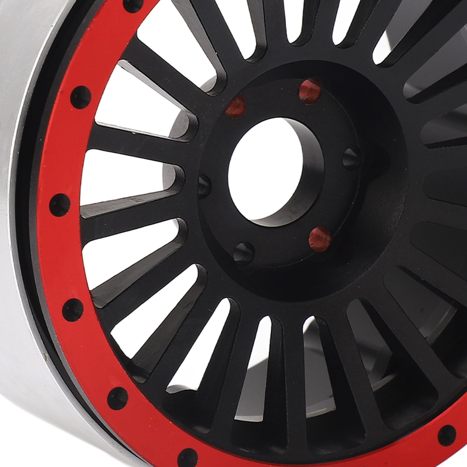 Jante de Roue de Voiture RC, Jante de Roue RC 2,6 Pouces, Installation Facile, Aluminium Durable, 4 Pièces Réutilisables pour Voiture 1/10 RC (Rouge)