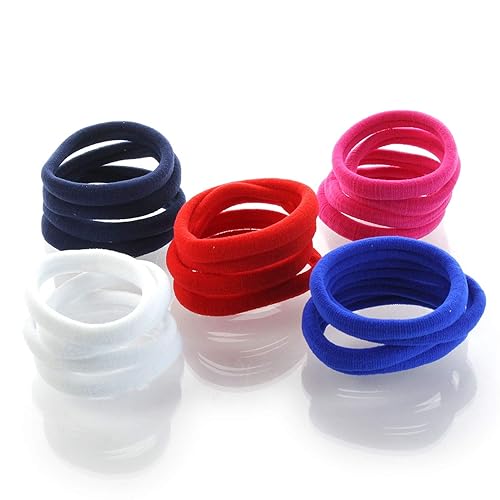 Miniatura 24 de My Lello Bandas elásticas grandes y gruesas para cola de caballo sin costuras, color verde esmeralda, 100