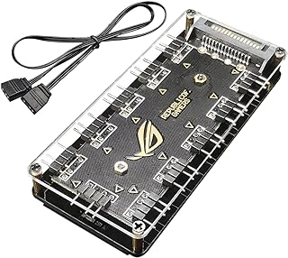 ARGB Header Splitter - 3-Pin ARGB Splitter Extension Cable | 5V PC ARGB Splitter Hub, 11 Port Addressable ARGB Motherboard Extension Cable for Linking Multiple Points Dtt