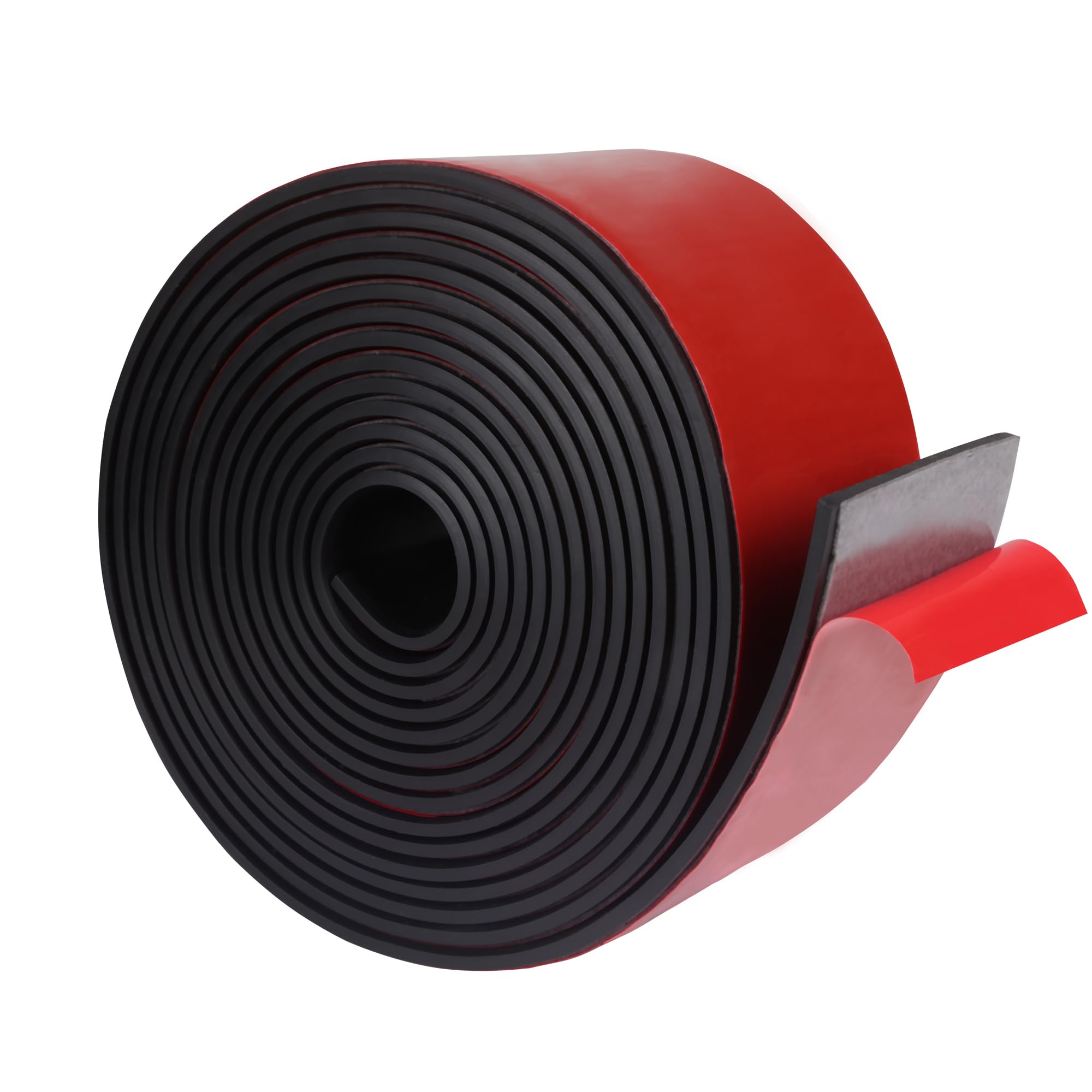 NABOWAN Neoprene Self Adhesive Rubber Sheets, Rolls & Strips,1/8" (.125") Thick x 2" Wide x 120" Long, Perfect for Shock Absorption Gasket, DIY