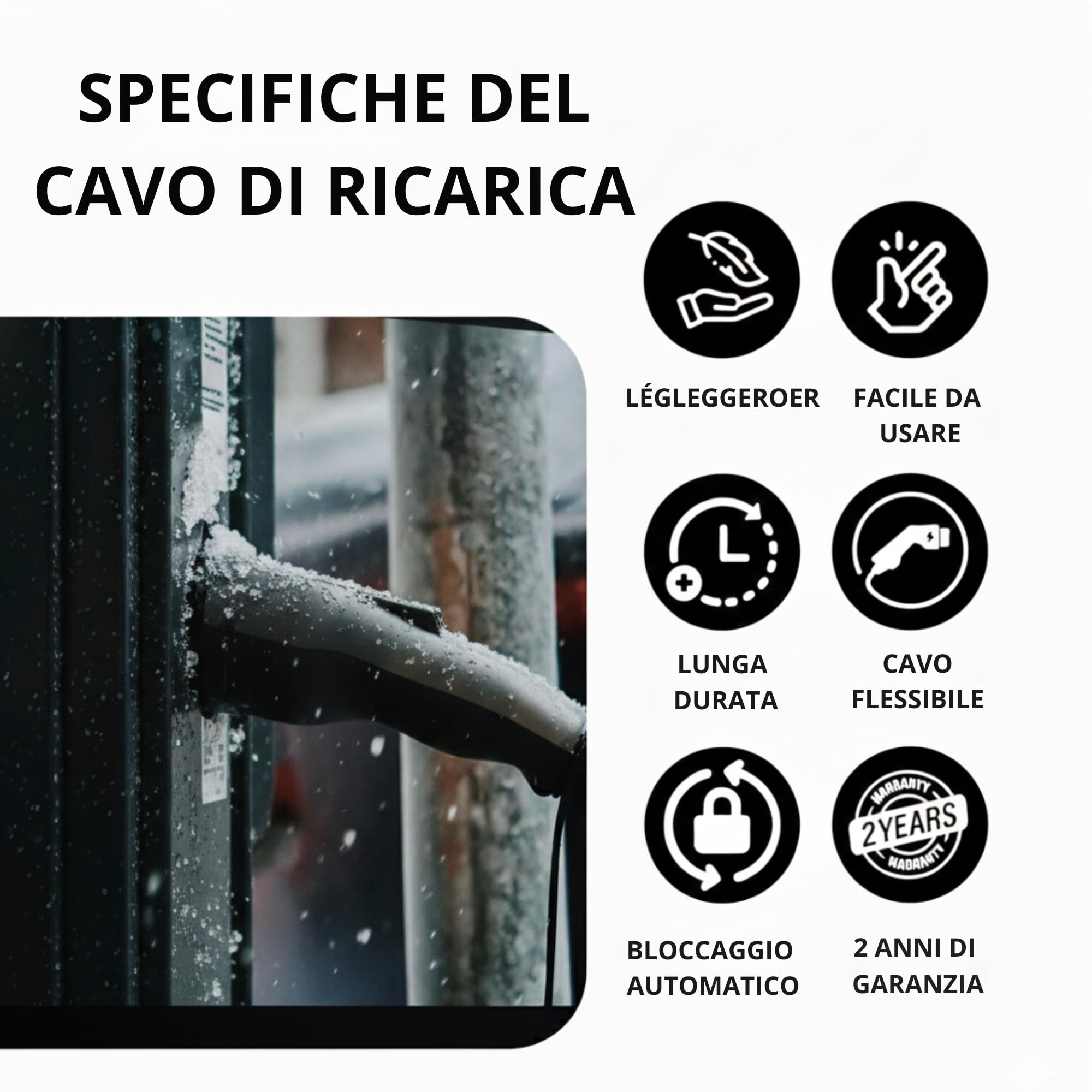 LDY Tipo 2 cavo di ricarica 22 kw 3 metri, cavo auto elettrica modalità 3 / 32 A / 3 fasi, cavo di ricarica auto elettrica tipo 2 su tipo 2, cavo di ricarica e auto