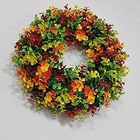 Vista 2 de Decoración de otoño – Corona artificial de otoño de 16 pulgadas – Decoraciones de otoño para Acción de Gracias, Halloween, granja, cosecha