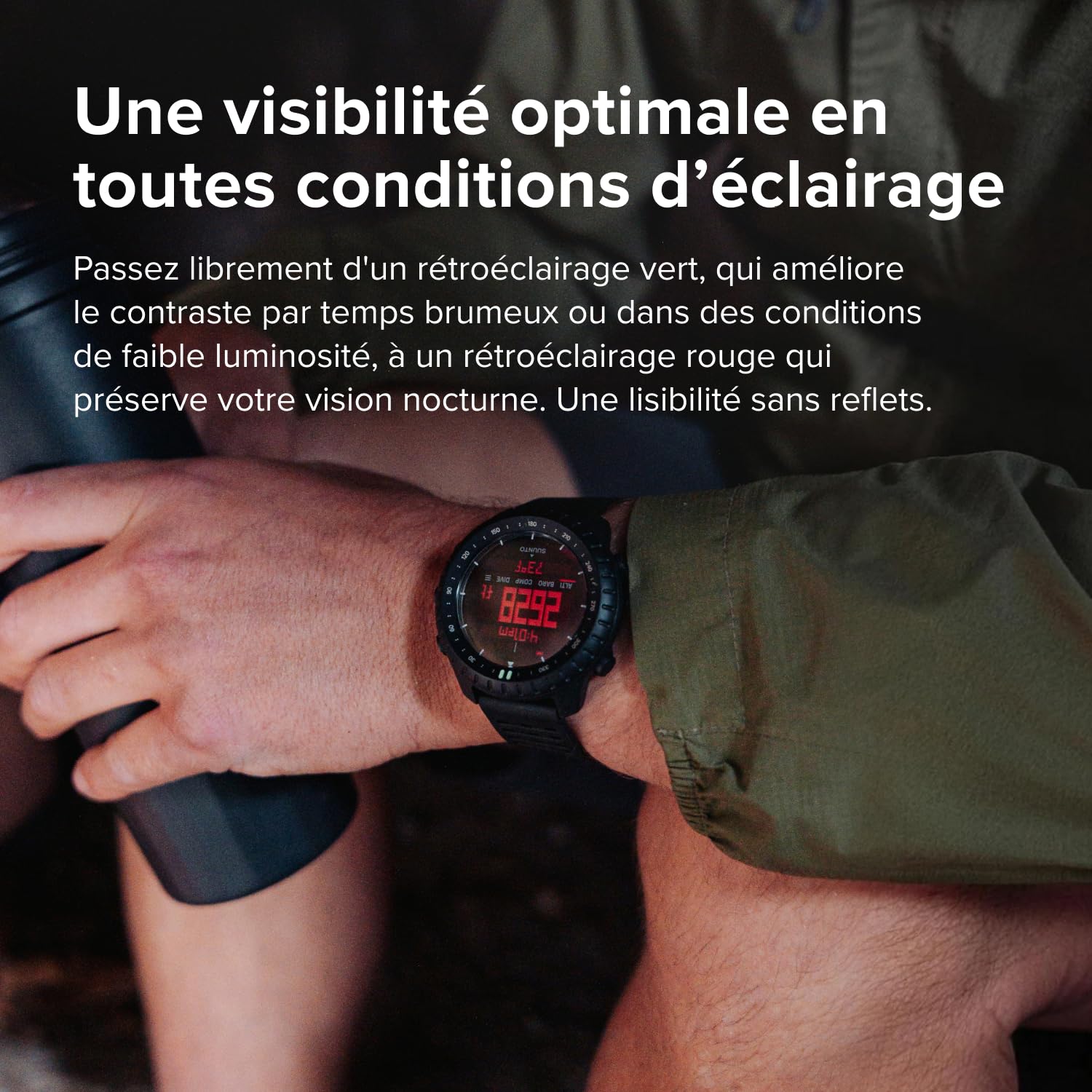 SUUNTO Core 2 Montre Outdoor, 10 ATM étanche, autonomie 15 Mois | Altimètre, Baromètre, Boussole, Alerte d'orage, Rétroéclairage rouge/vert, Suivi des pas, App SUUNTO, Noir