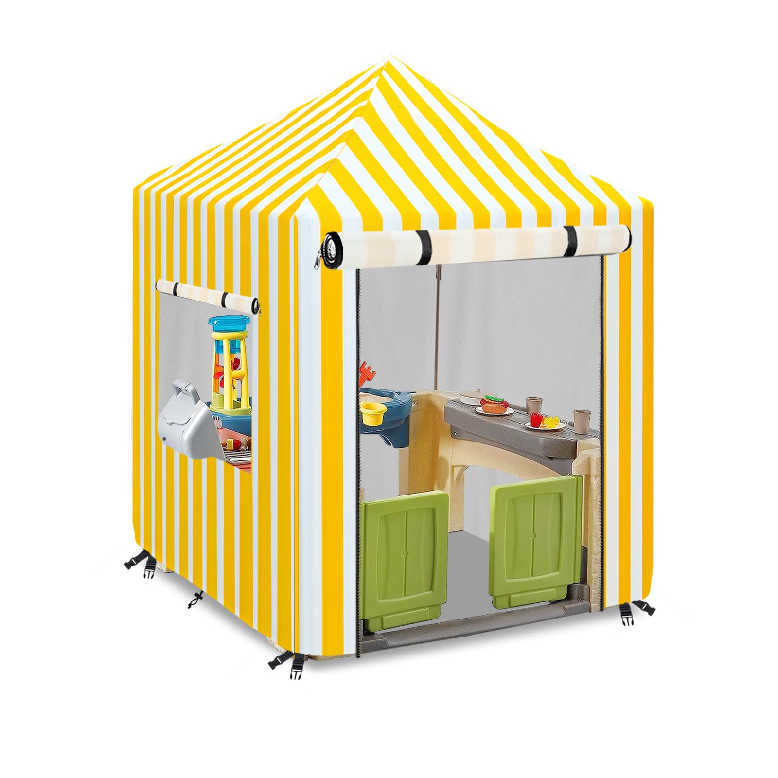 Outdoor Playhouse Cover,600D Heavy Duty Waterproof Play House Covers,56" W x56 D x60 H,Suitable for All Around Playtime Patio with Canopy Playset -Yellow
