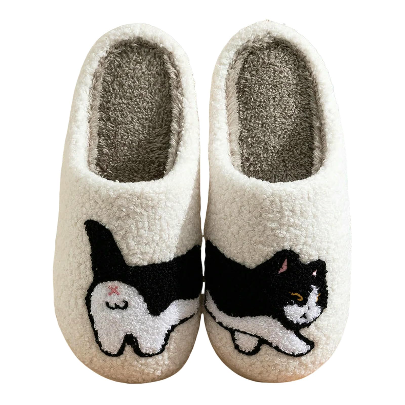 Pantoufles chat intérieur hiver chaudes et confortables pour adulte