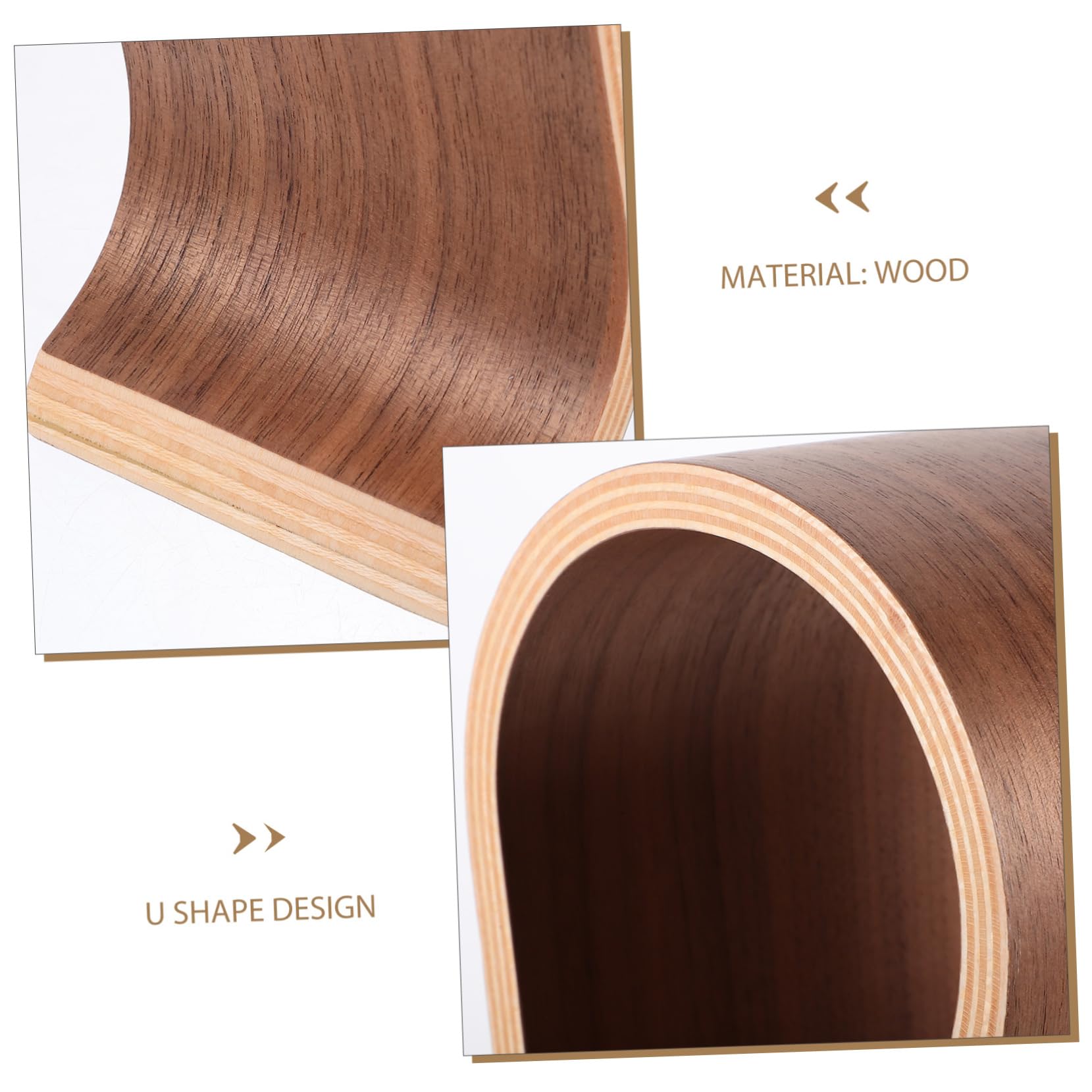 Lurrose Stand per Cuffie in Legno U Supporto da Tavolo per Auricolari Gancio per Cuffie Compatibile la Maggior Parte dei Modelli Design Anti-foratura Facile da Usare e Organizza lo Spazio