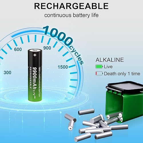 Miniatura 3 de Button Top 18650 - Batería recargable de 3.7 V, 9900 mAh, alta capacidad de larga duración para linterna, juguetes y Pathlight 241011-2S-3S (botón