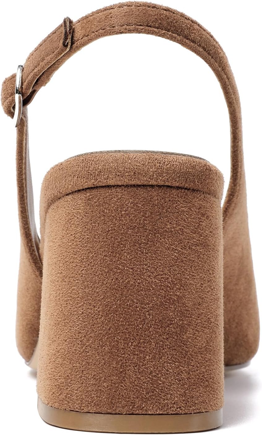 Mostrin Block Slingback Heels for Women Pointed Closed Toe Chunky Heels Office Work Shoes Women's Pumps for Business Casual - Image 6