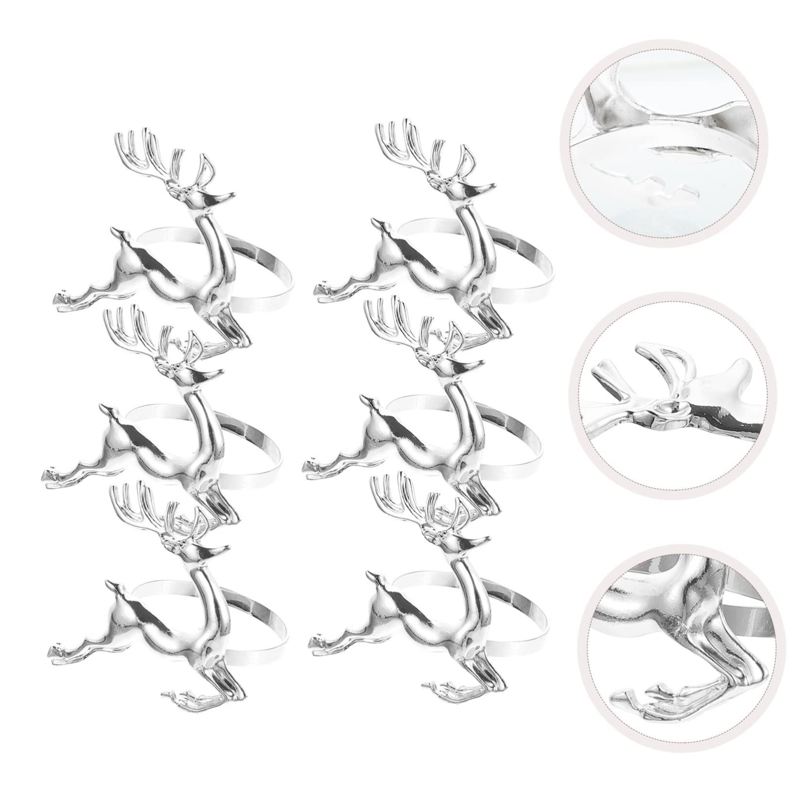 Alipis 24 Pièces Ronds De Serviette Wapiti Décorations De Serviettes Bague De Table Cerf Boucles De Serviette Créatives Ronds De Serviette De Noël Porte-Serviette Renne De Noël Alliage