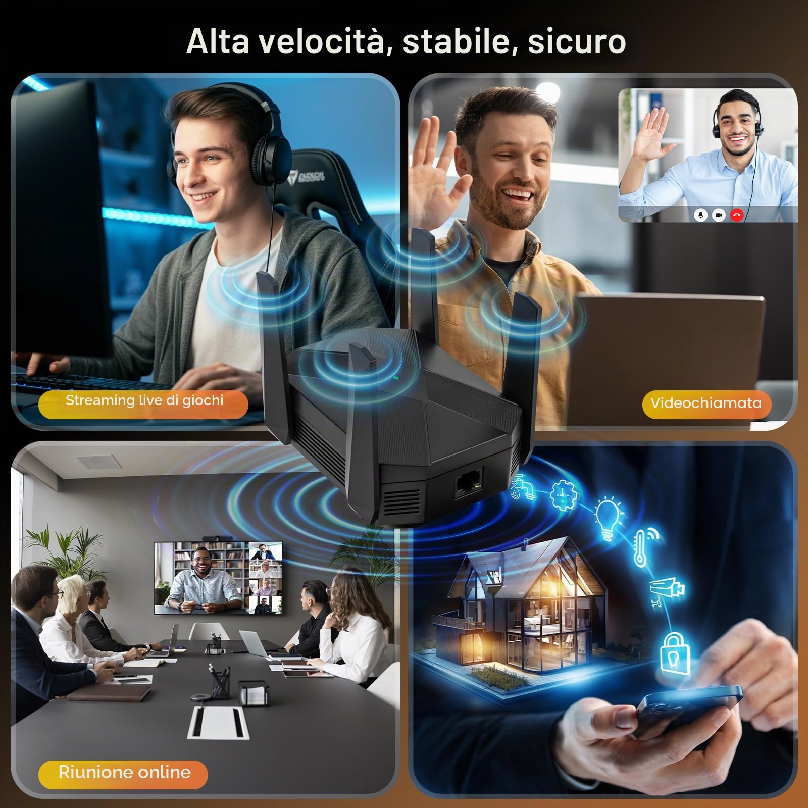 AX3000 Ripetitore WiFi Potente, WiFi 6 Amplificatore WiFi per Casa con LAN-Gigabit, 5GHz/2400Mbps e 2,4GHz/600Mbps, Copertura Fino a 1100㎡ 99 Dispositivi