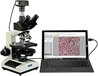 Vista 6 de OMAX Microscopio compuesto biológico trinocular 40X-2500X con la luz reemplazable del LED