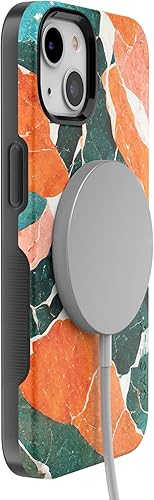 Vista 713 de Casely Funda para iPhone 13 Compatible con MagSafe Color Splash de medianoche Funda retro abstracta Color de medianoche Splash Abstracto