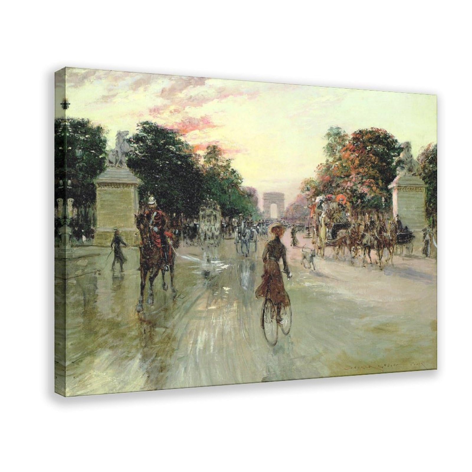 DFJyjFGJJ Georges Stein,The Champs Elysees Paris Wall Decoration Poster Family Bar Restaurant Garage Cafe Art Sign Gift 24" L X 36" W