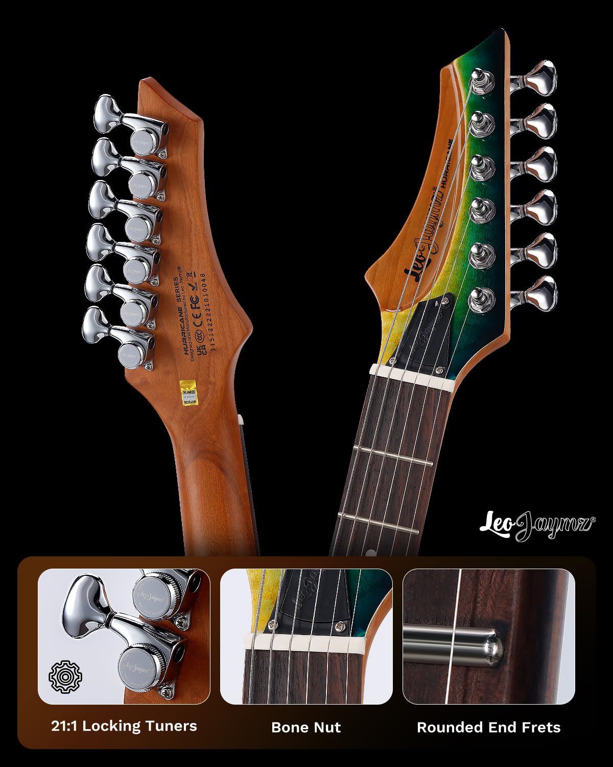 Hurricane エレキギター Amazon.com: Leo Jaymz Hurricane Series Electric Guitar,Double Cut